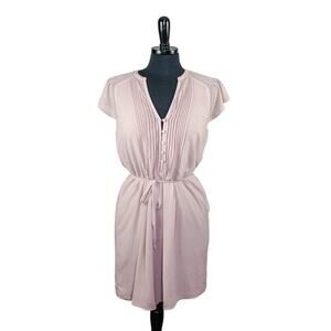 H&M Pink Mini Dress Layered Pleated Petal Sleeves Romantic Ballet 10